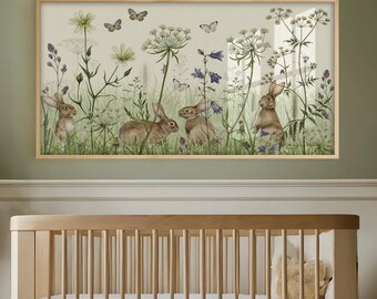 Chinoiserie Nursery Wall Art Framed Poster #2 French Cottage Baby Room Decor, Grandmillennial Floral Bird Poster, Girl Nursery Vintage Style