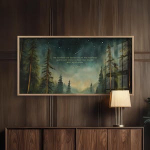 C.S. Lewis Quote Framed Poster: Pine Tree Night Sky Christian Art