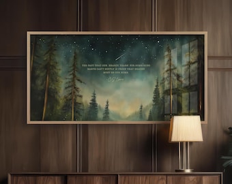 C.S. Lewis Quote Poster encadré : Pin, ciel nocturne, art chrétien