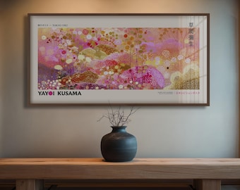 Inspiré de Yayoi Kusama #15 Rêve floral, art panoramique, décoration d'intérieur japonaise