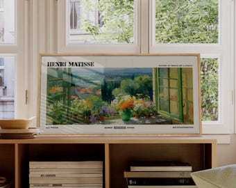 Op Henri Matisse geïnspireerde ingelijste panoramische kunstprint: muurkunst tentoonstellingsgalerij