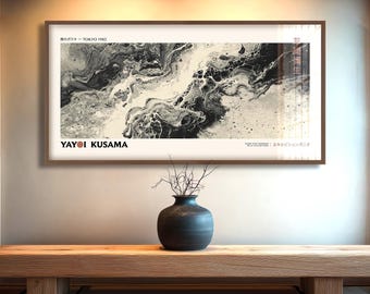 Yayoi Kusama Inspired # 6 Impression panoramique en marbre coulée pour une décoration intérieure de luxe