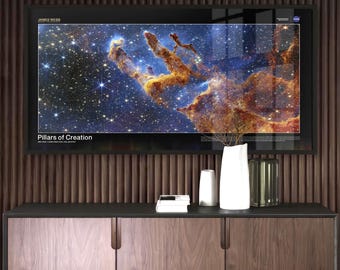 Pillars of Creation James Webb Telescope Space Wall Art Astronomy Poster Print | 01