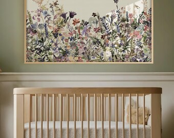 Chinoiserie Nursery Wall Art Framed Poster #4 French Cottage Baby Room Decor, Grandmillennial Floral Bird Poster, Girl Nursery Vintage Style