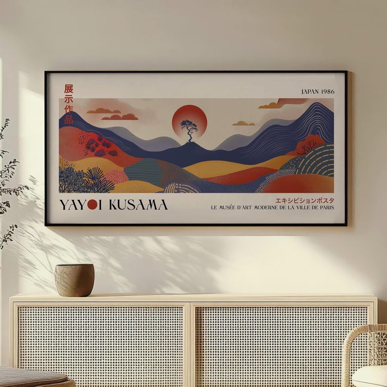 yayoi kusama, japanese poster, abstract wall art, japanese print, moderne poster wanddeko, gallerie wandkunst, yayoi kusama druck, japanische wandkunst, yayoi kusama poster, yayoi kusama print, yayoi kusama wall art, yayoi kusama, japandi poster, japanese poster, japanese wall art, abstract wall art, japanese print, Japandi Large Poster, Japandi Poster, Yayoi Kusama Framed Poster, yayoi kusama poster frame, Panoramic Framed Poster, panoramic wallart printe