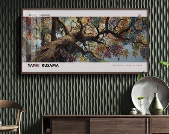 Impression d'arbre couleur panoramique Yayoi Kusama Inspired #2 pour une décoration murale moderne