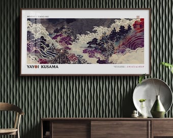 Impression de vagues abstraites panoramiques # 3 inspirées de Yayoi Kusama pour espaces contemporains