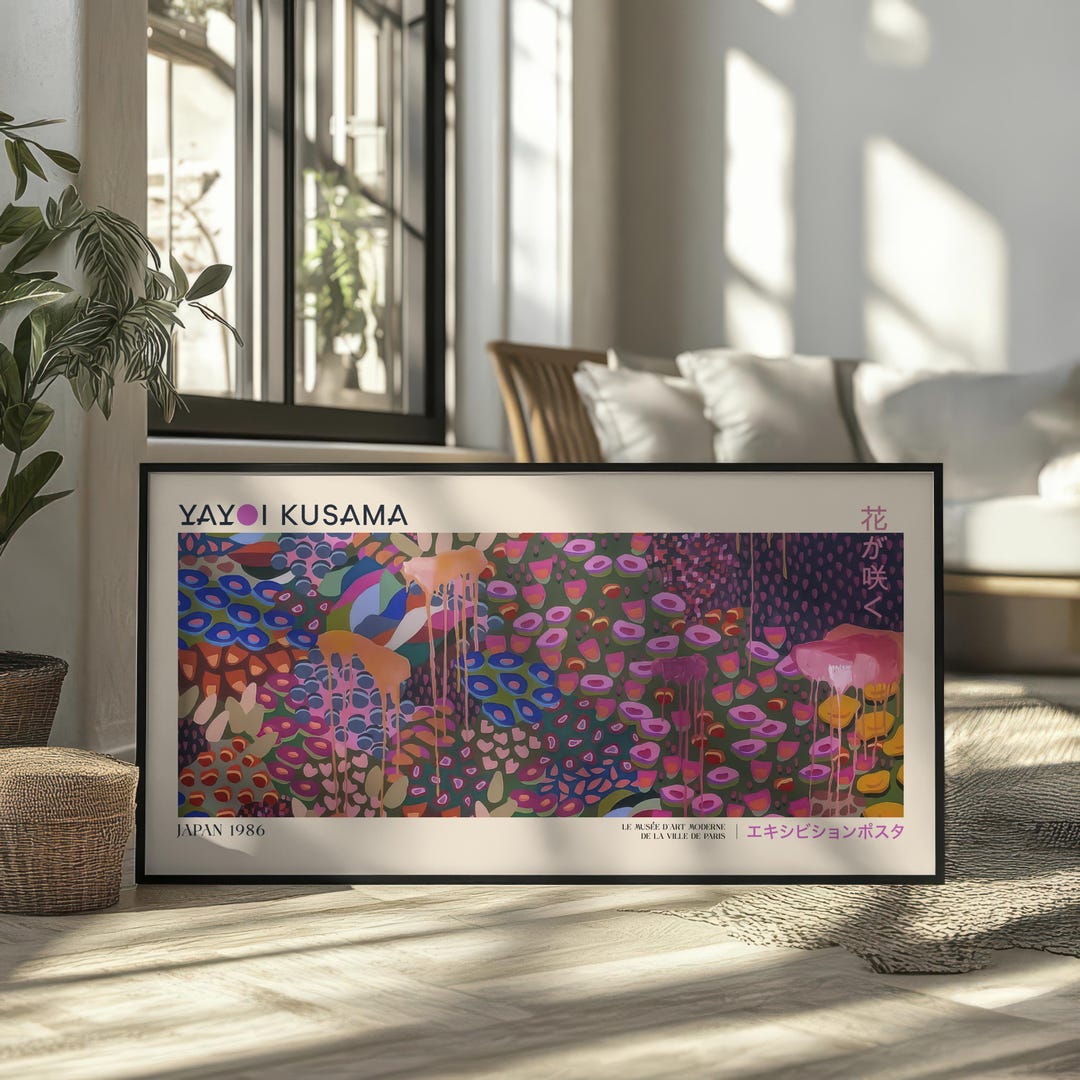 Garden Flowers of YAYOI KUSAMA #27, Panoramic Wallart Print, Abstract ...