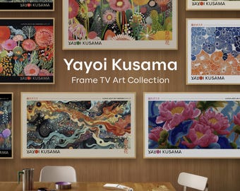 Art mural inspiré de Yayoi Kusama (lot de 30) : téléchargement numérique panoramique Japandi