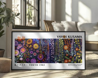 Yayoi Kusama-inspirerat blomtryck: Modern japansk heminredning