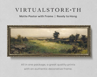 Framed Housatonic Valley Landscape: Vintage Panoramic Art Print