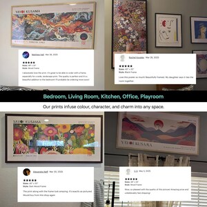 contemporari wall art, kusama wallart set, japanische wandkunst, abstrakte wandkunst, moderne kunst, colorful wallart, kusama poster, yayoi kusama print, yayoi kusama, japandi poster, japandi wall art, japanese poster, kusama art print, kusama Print, Yayoi Kusama Mushroom, Kasuma, Canvas Yayoi Kusama, Orange Kusama Print, Yayoi Wall Art, panoramic wallart printe