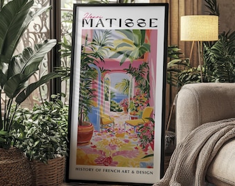 Henri Matisse Inspired Framed Poster: Panoramic Gallery Wall Art