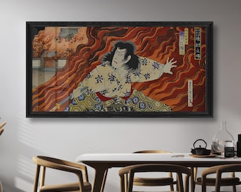 scène de guerrier ukiyo-e vintage | Impression murale panoramique pour des intérieurs audacieux