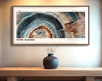 Impression panoramique Yayoi Kusama #7 dans les tons de terre pour Japandi Homes