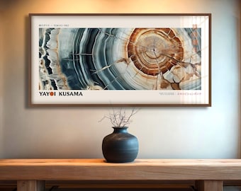 Impression de bague panoramique en pierre d'agate inspirée de Yayoi Kusama #5 pour les chambres modernes