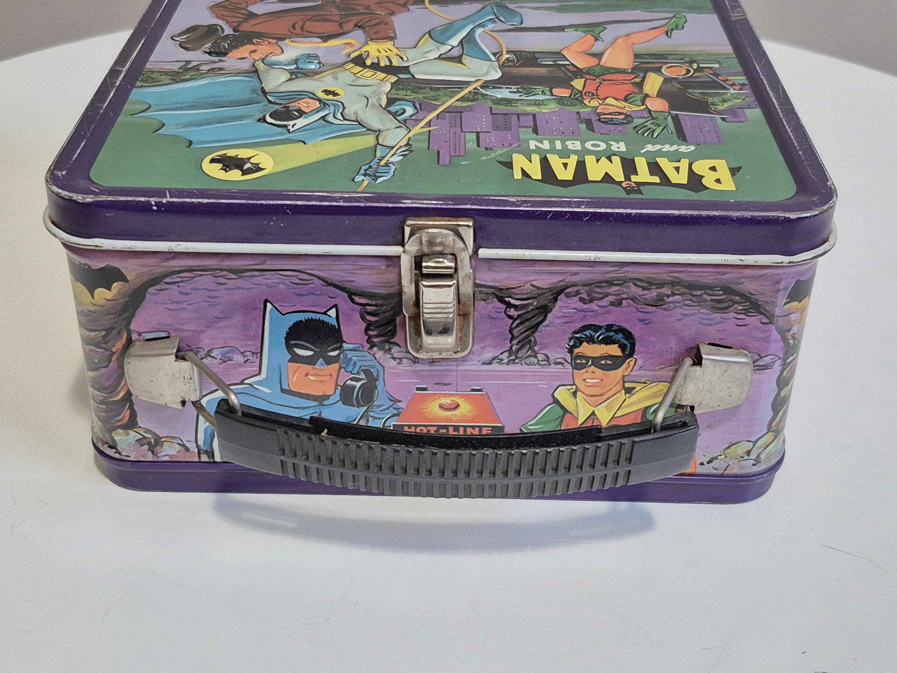 Vintage 1966 Batman and Robin Metal Lunchbox and Thermos