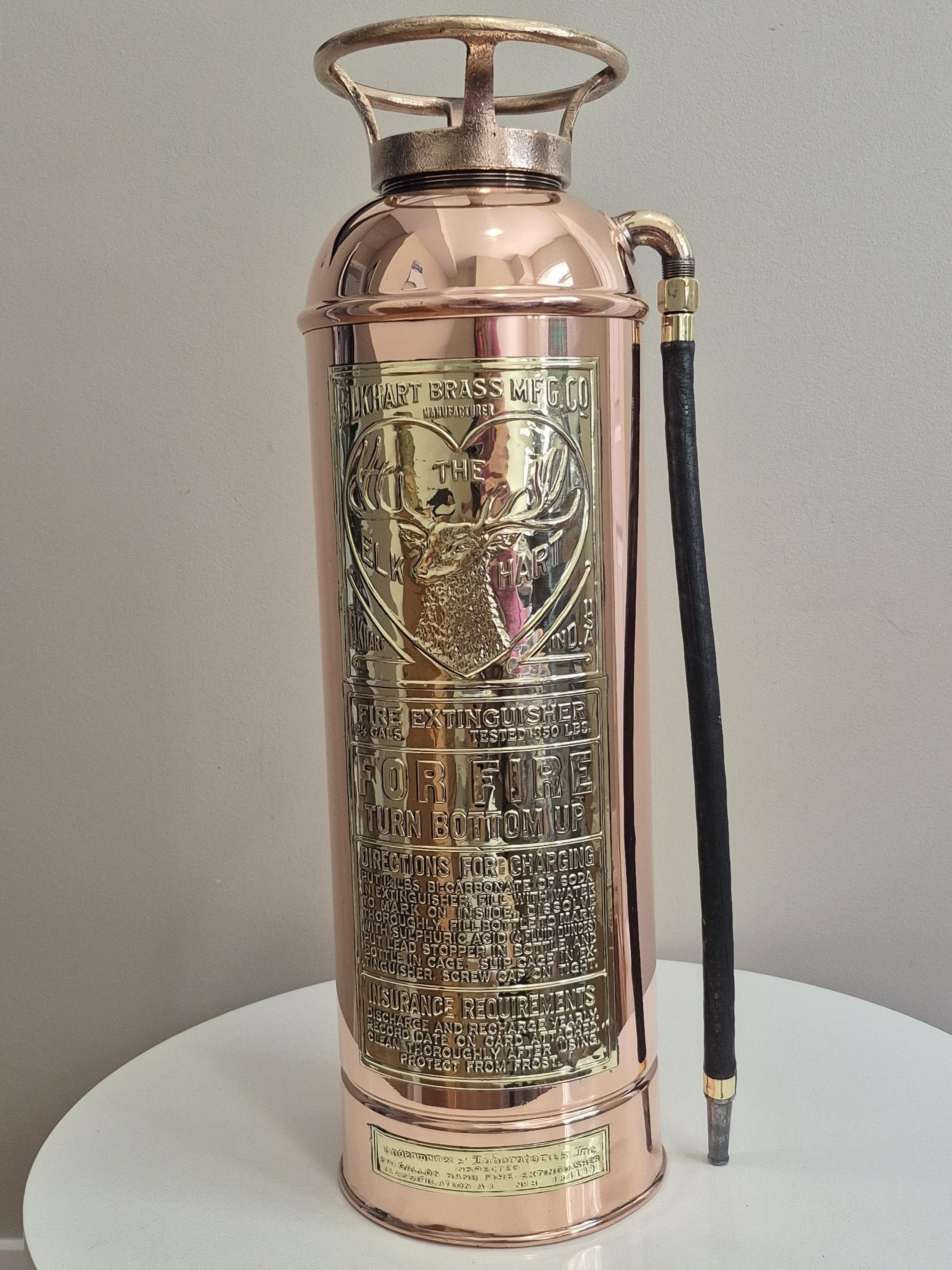 Vintage Elk Hart Fire Extinguisher Vintage Copper Fire