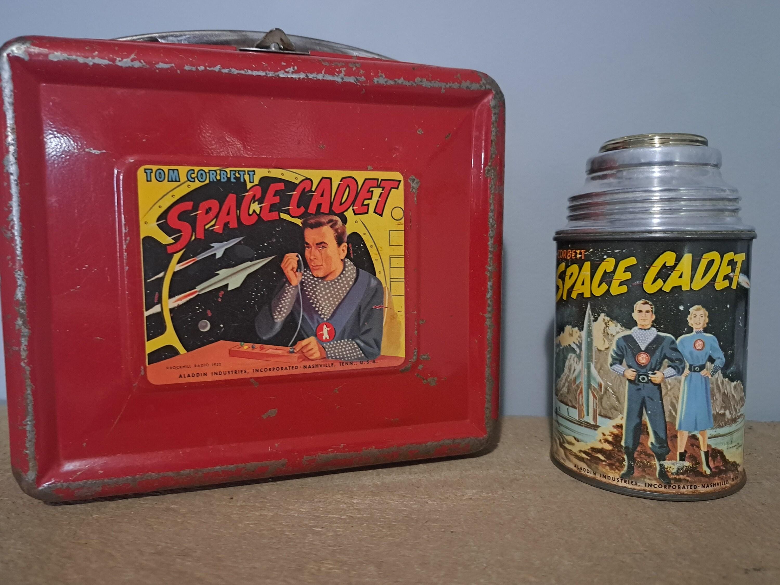 Vintage 1950s Tom Corbett Space Cadet Metal Lunchbox and Thermos 