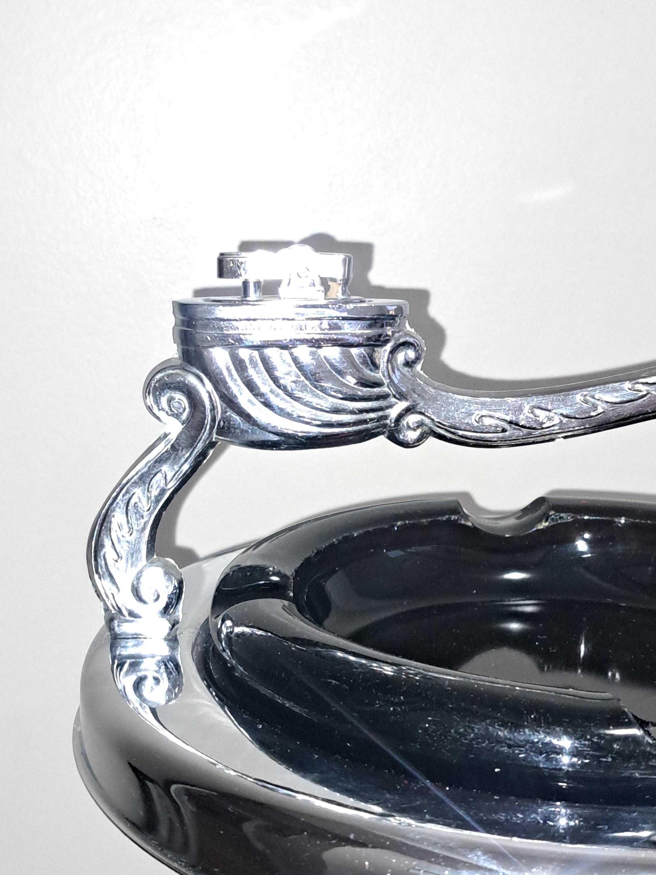 Vintage marble ashtray ヴィンテージ　大理石　灰皿 Vintage White Marbled Onyx Heavy Ashtray With Onyx Lighter
