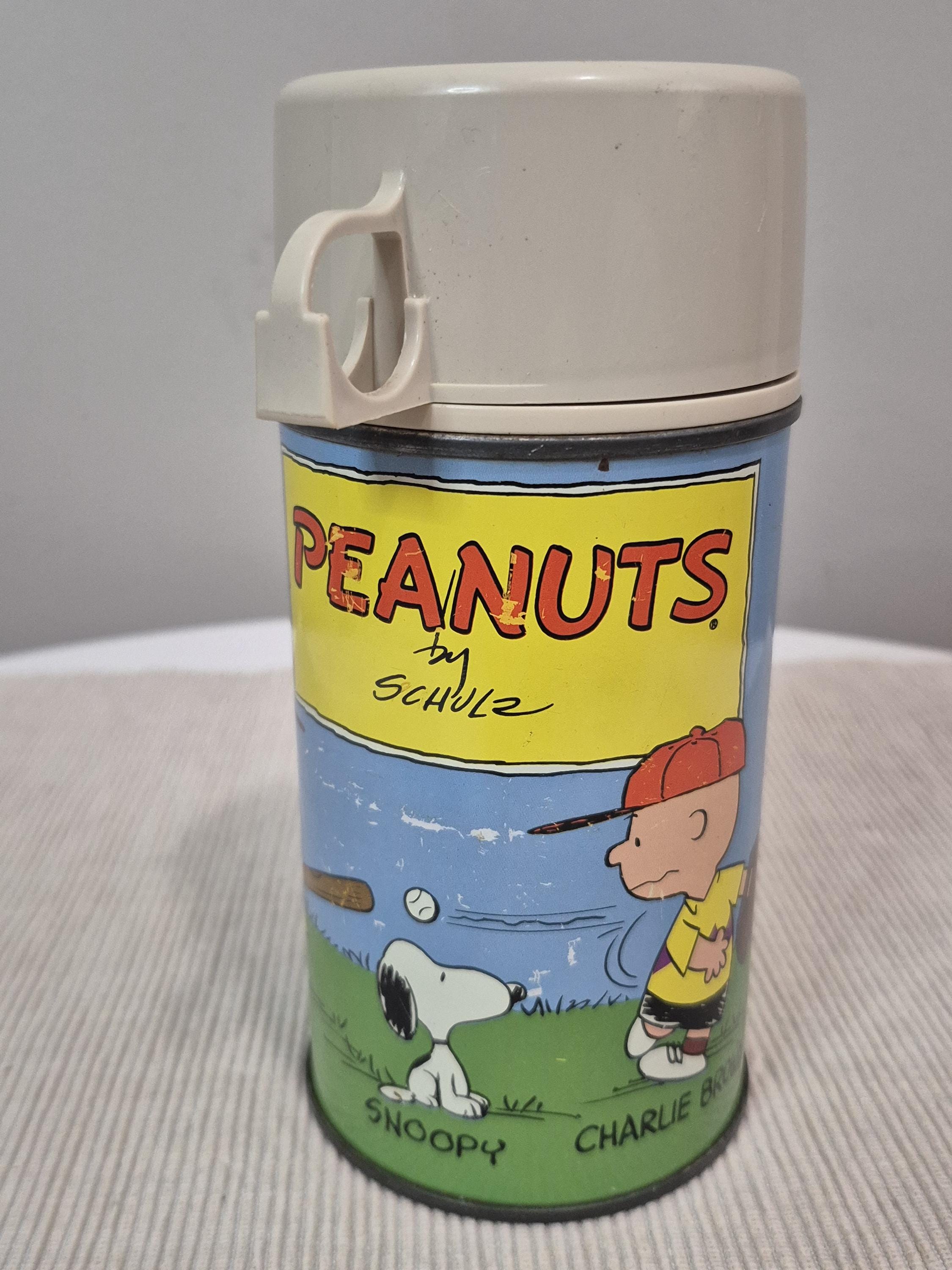 Vintage Peanuts by Schulz Metal Lunchbox and Thermos Set Vintage
