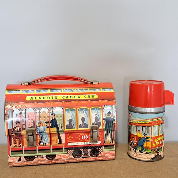 Vintage 1962 Aladdin Cable Car Lunchbox and Thermos - Etsy
