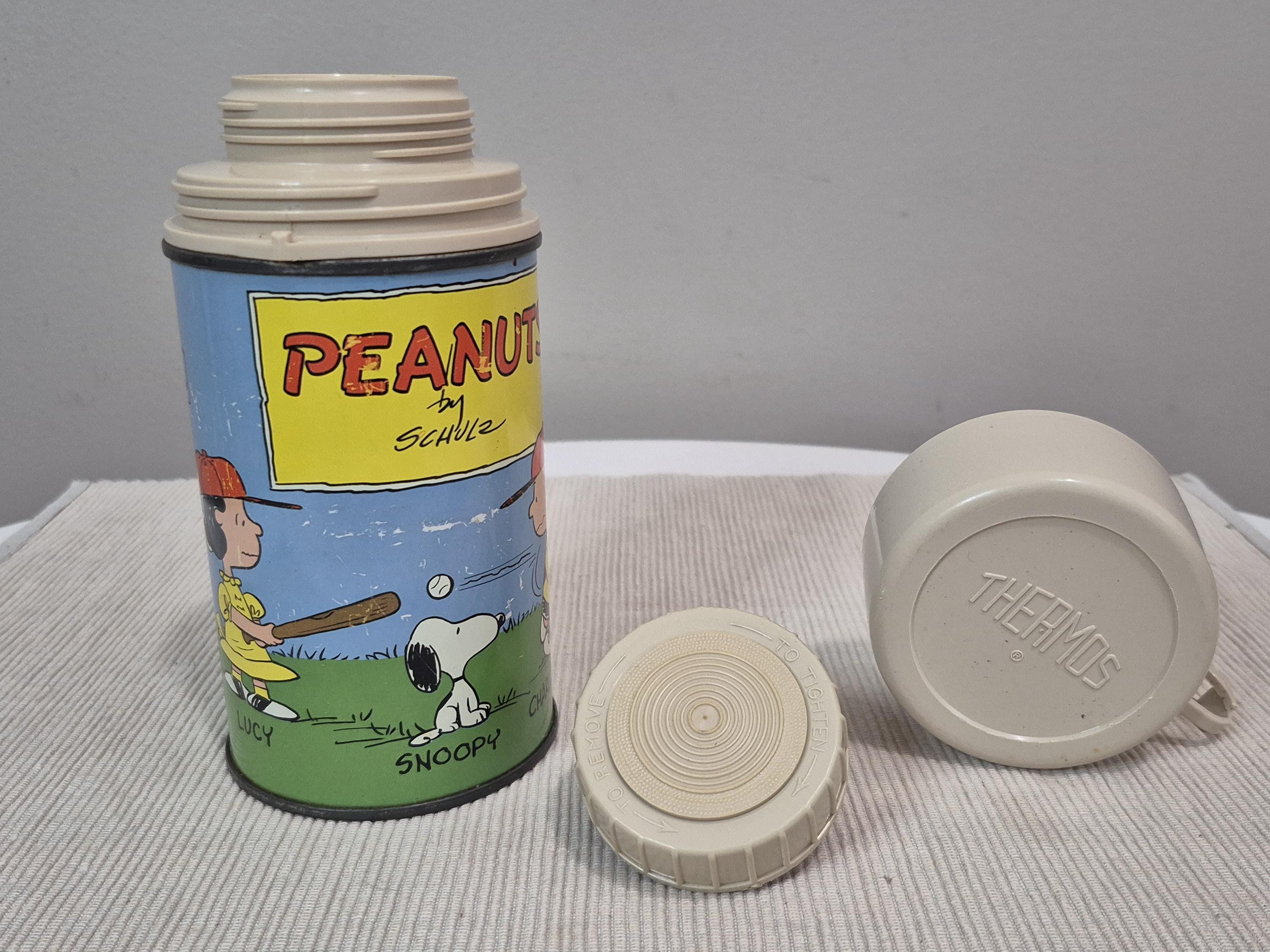 Vintage Peanuts by Schulz Metal Lunchbox and Thermos Set Vintage