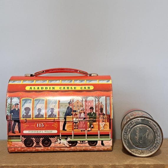 Vintage 1962 Aladdin Cable Car Lunchbox and Thermos - Etsy