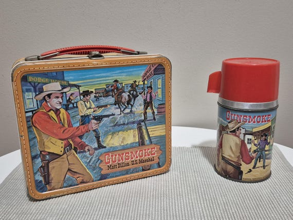 Vintage 1959 Gunsmoke Metal Lunchbox With Thermos - Etsy