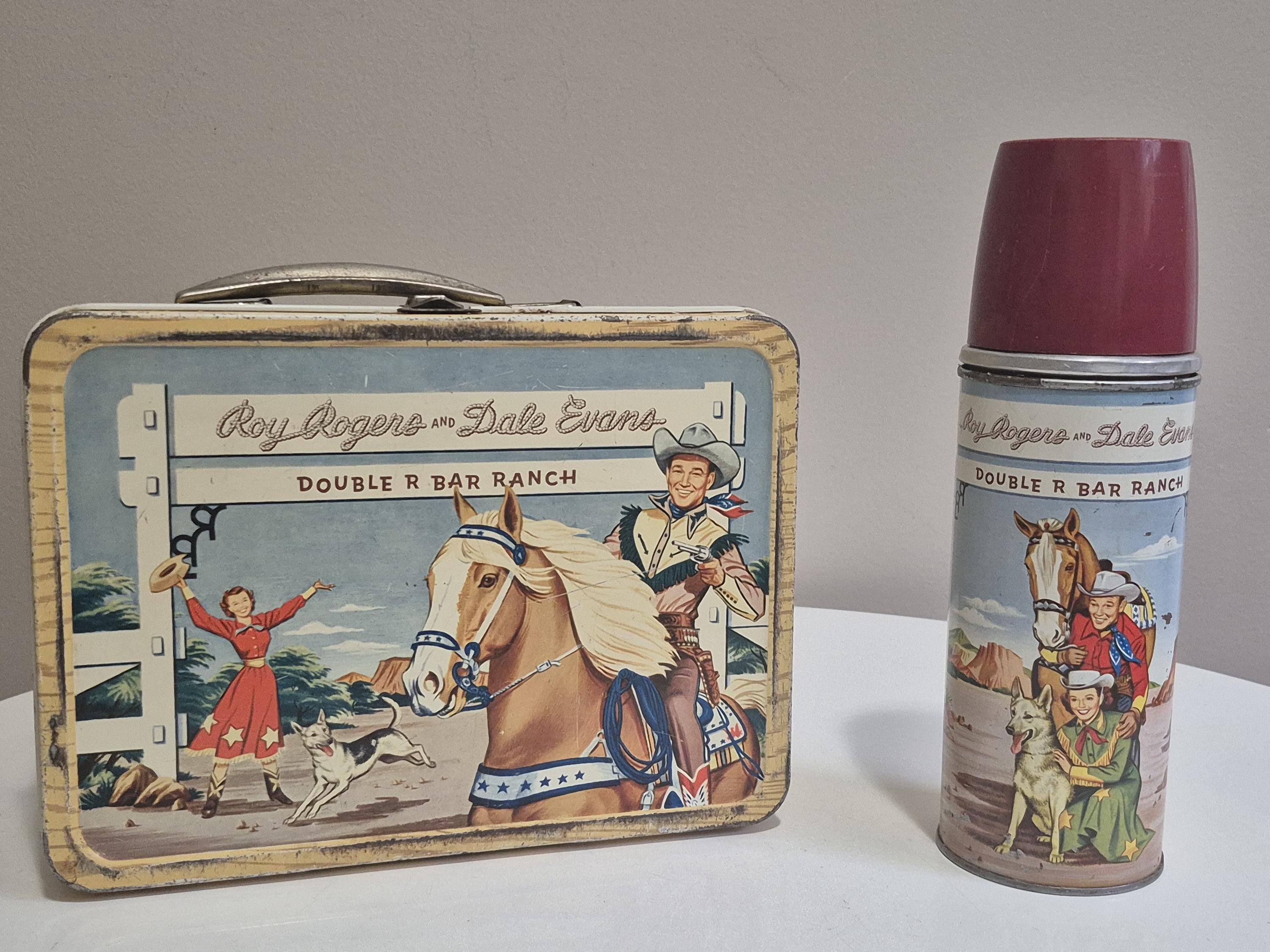 Roy Rogers & Dale Evans ビンテージ ランチボックス Vintage 1950s Roy Rogers and Dale Evans Double R Bar Ranch Metal