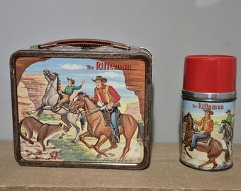 Vintage 1960 the Rifleman Metal Lunchbox WITH Thermos - Etsy