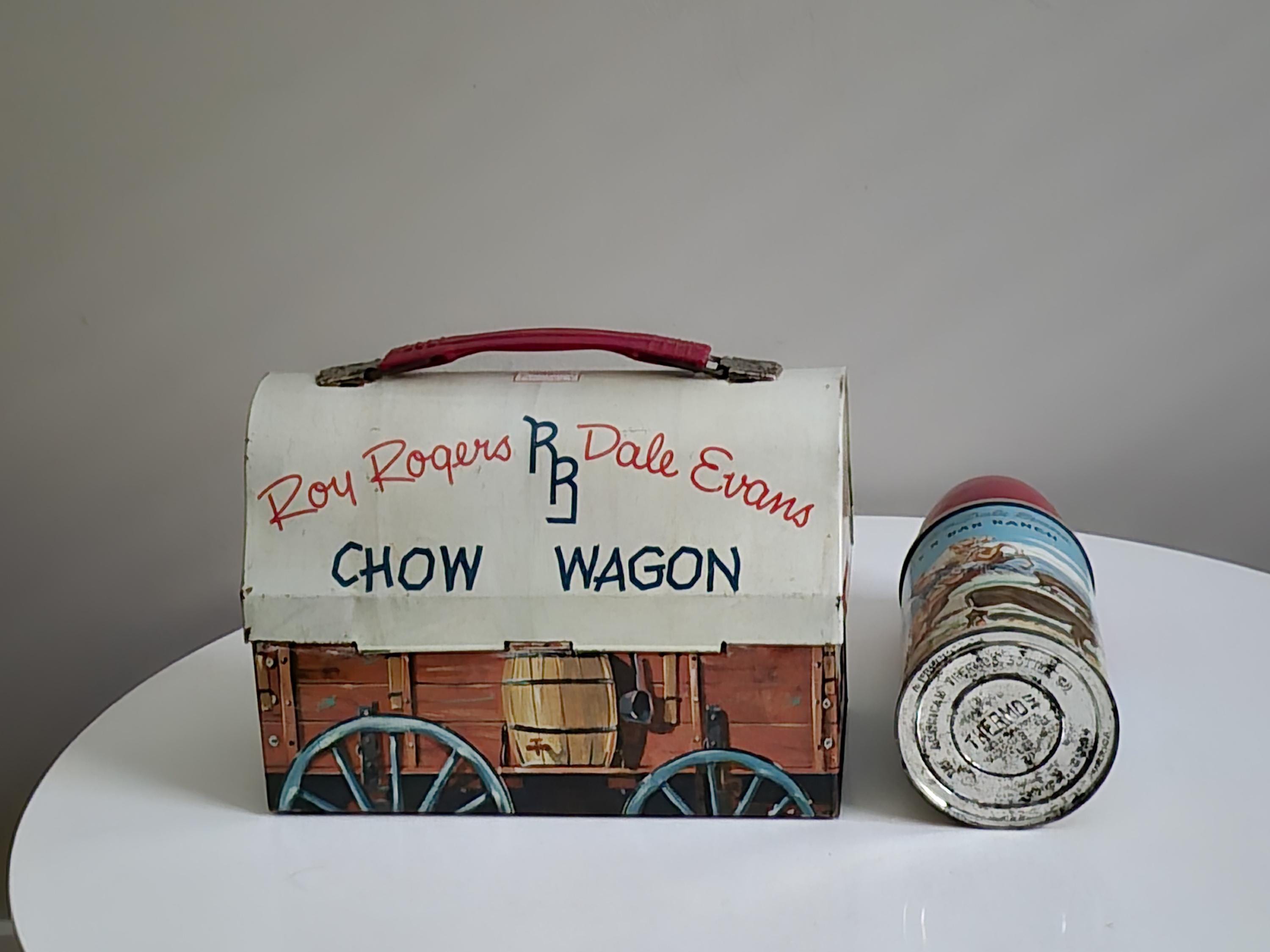 Vintage 1950 Roy Rogers & Dale Evans Chow Wagon Lunchbox With