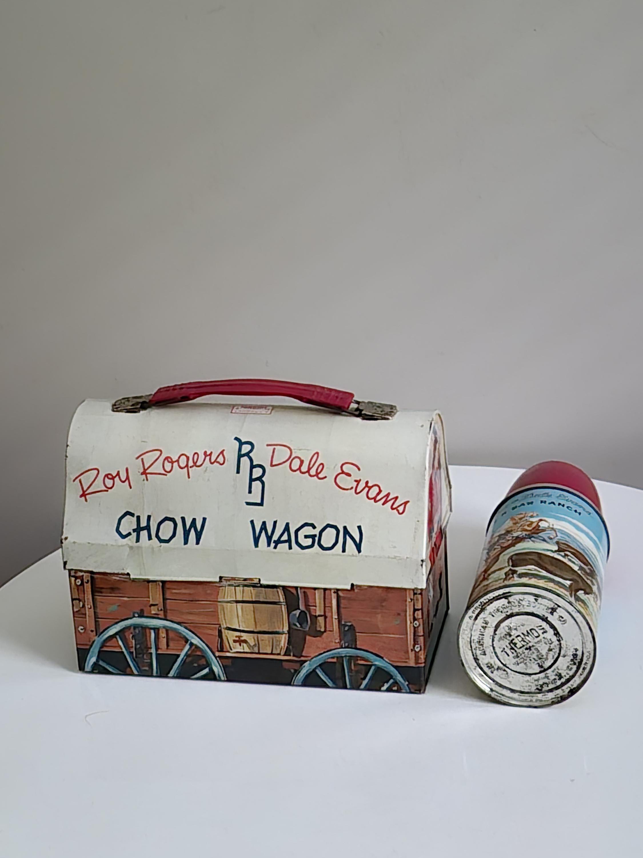 Vintage 1950 Roy Rogers & Dale Evans Chow Wagon Lunchbox With