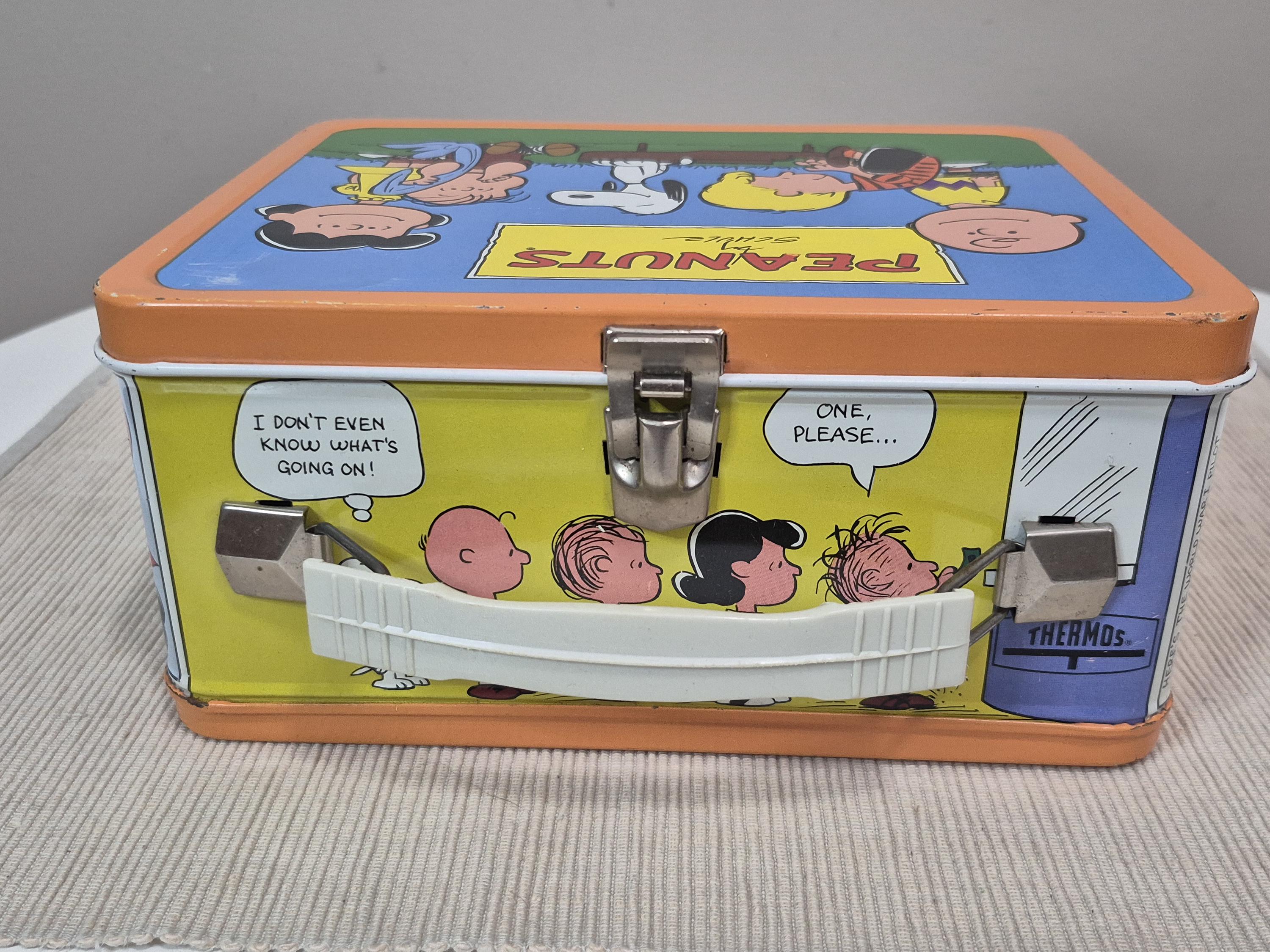 Vintage Peanuts by Schulz Metal Lunchbox and Thermos Set Vintage