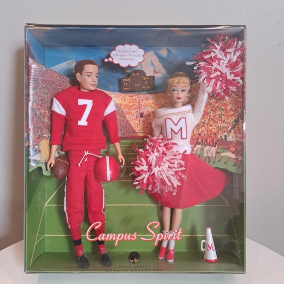 Vintage Campus Spirit Barbie and Ken Dolls Giftset Gold Label 2008