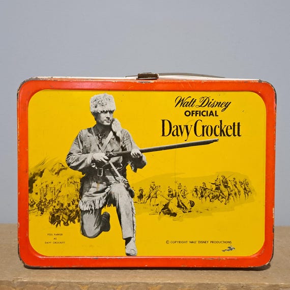 Vintage 1955 Davy Crockett Metal Lunchbox Walt Disney Official