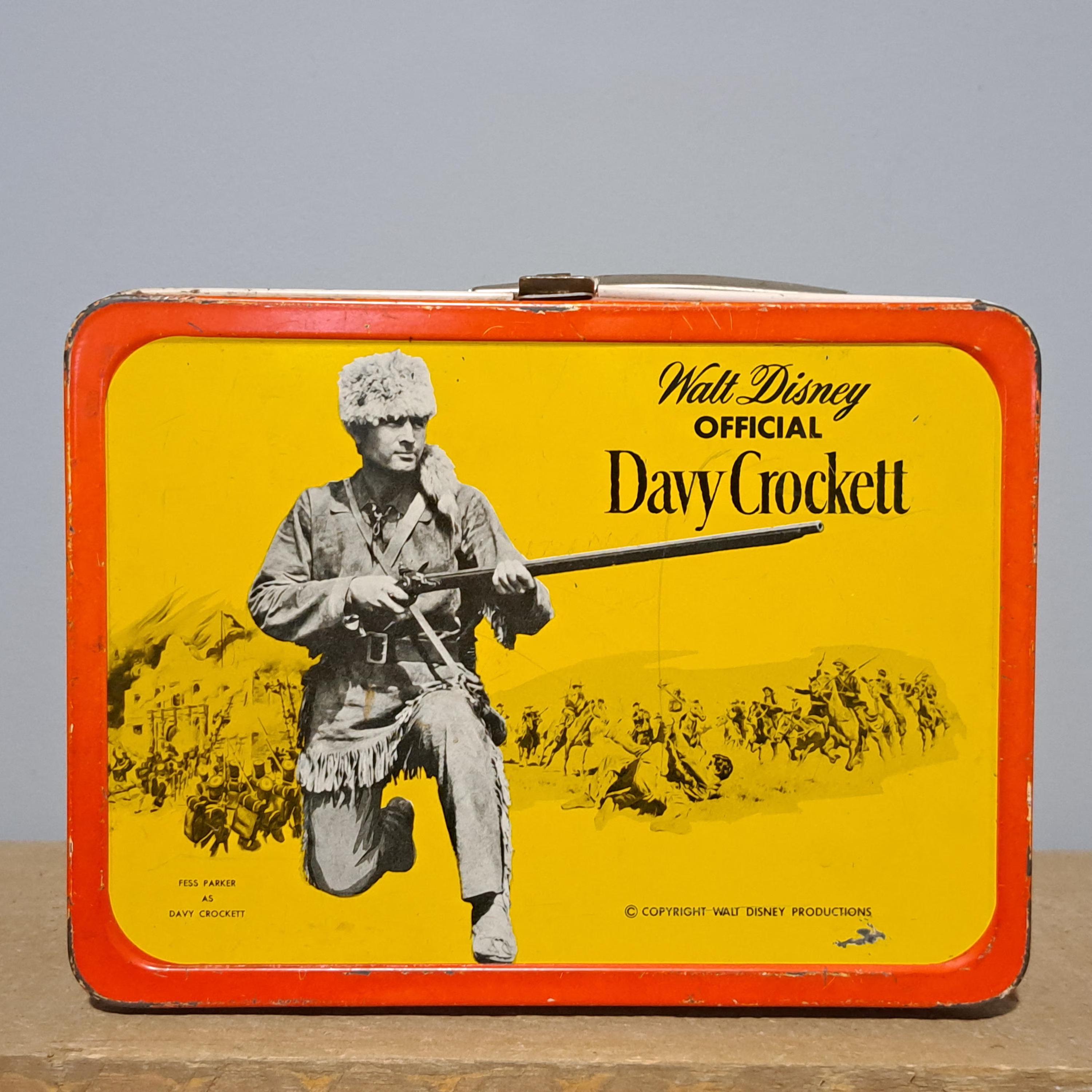 Vintage 1955 Davy Crockett Metal Lunchbox Walt Disney Official