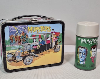 Vintage 1958 Open Red Barn Metal Lunchbox and Thermos - Etsy