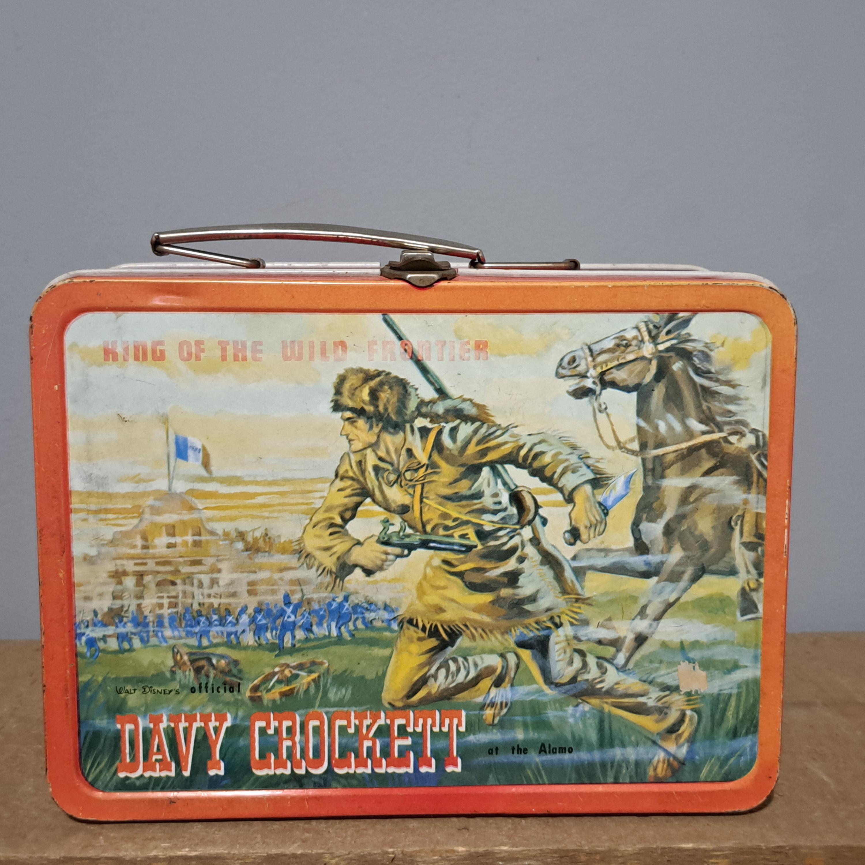 Vintage 1955 Frontierland Kit Carson Davy Crockett Metal Lunchbox