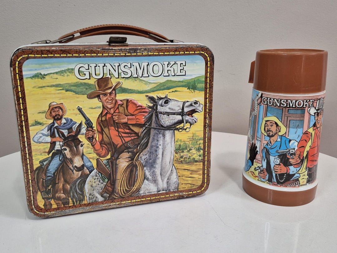 Vintage 1973 Gunsmoke Lunchbox and Thermos Set - Etsy