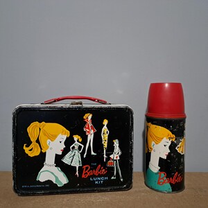 Vintage 1962 metal barbie lunchbox and thermos