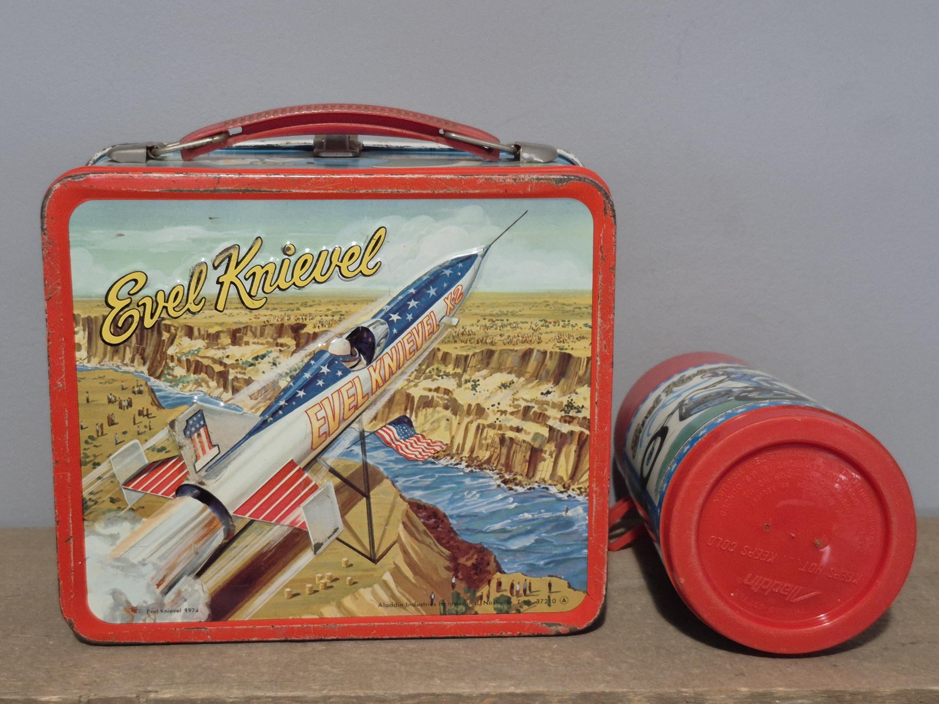 Vintage Evel Knievel Metal Lunchbox and Thermos - Etsy