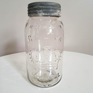Vintage Crown Imperial Jar Imperial Crown Jar Vintage Glass Crown Jar