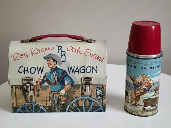 Roy Rogers & Dale Evans ビンテージ ランチボックス Vintage 1950 Roy Rogers & Dale Evans Chow Wagon Lunchbox With