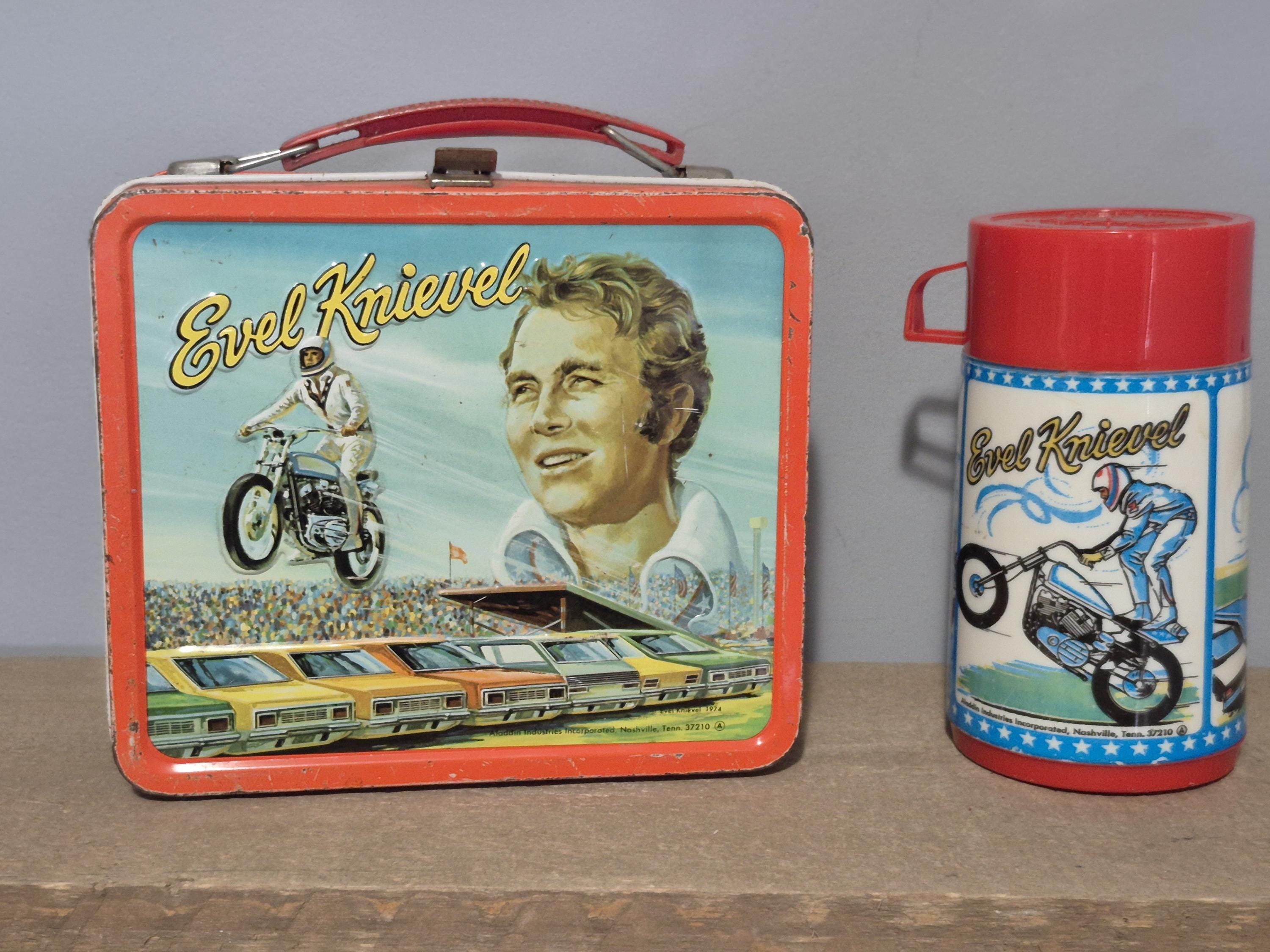 Vintage Evel Knievel Metal Lunchbox and Thermos - Etsy