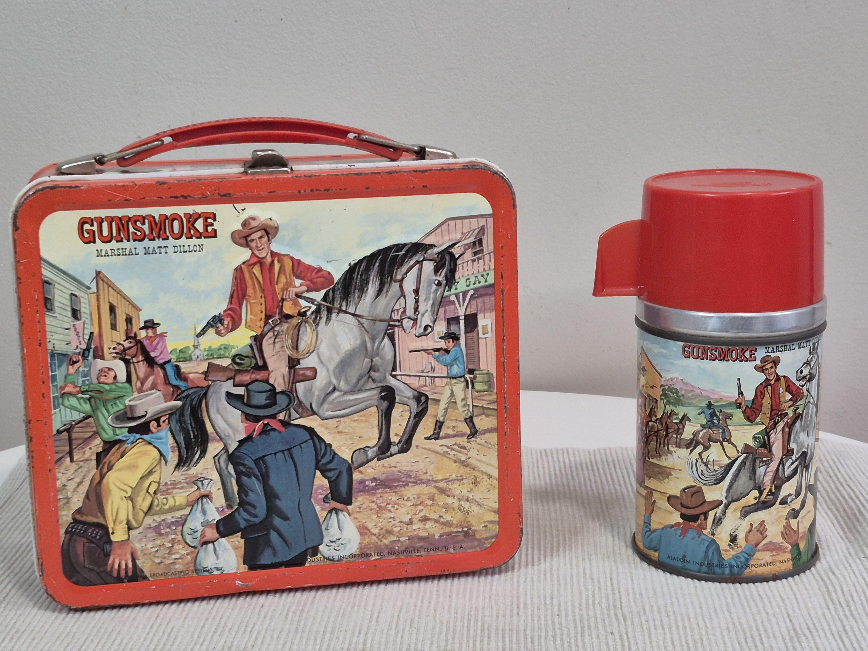 Vintage 1962 Gunsmoke Lunchbox and Thermos RARE 1962 Gunsmoke