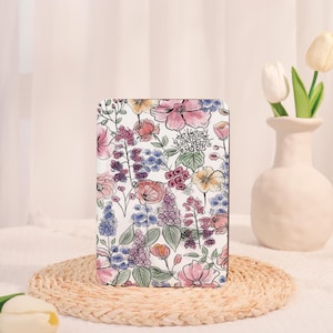 Bunte Blumen Schutzhülle mit Handschlaufe für Kindle Paperwhite 12 / 11-6.8 / 10-6 , Kindle Colorsoft, Kindle Colorsoft, Kindle 8 10 11 Gen