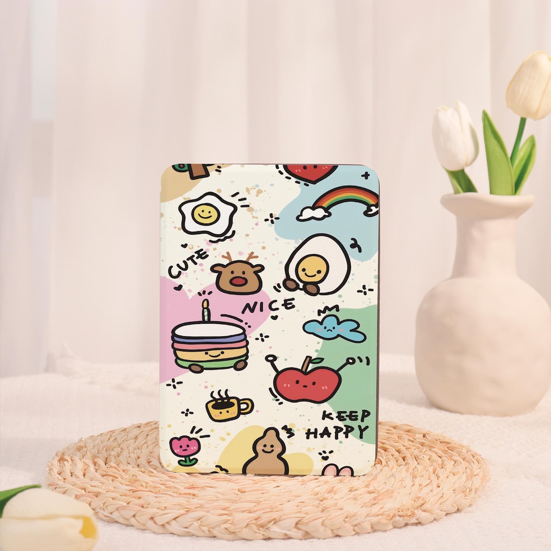 Custom Cute Cartoon Protective New Kindle Case W Hand Strap for Kindle ...
