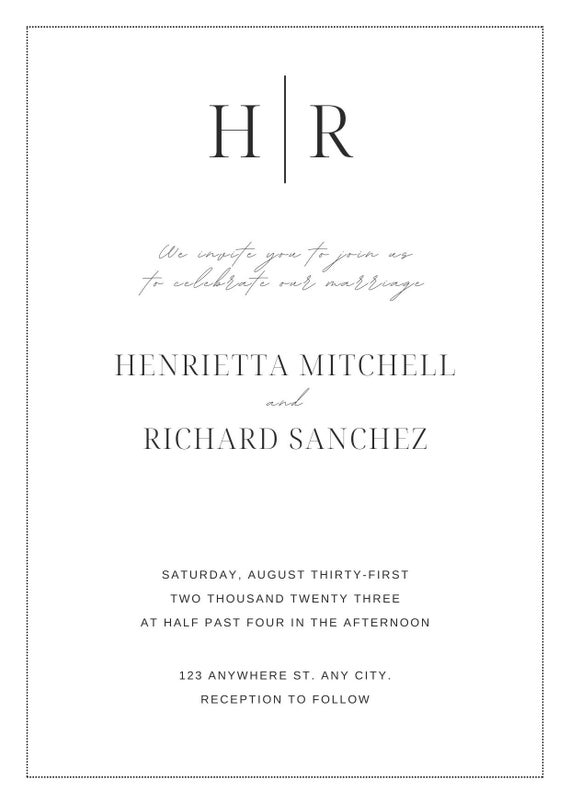 Image Richard Sánchez image beautiful image beautiful - Minimal Traditional Wedding Invitation Editable PDF, Digital ...