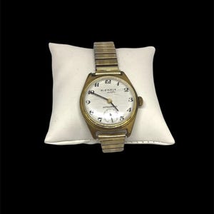 Vintage kienzle alfa antimagnetic mechanic with fixoflex braclet mid century brass men's wrist watch 1950 1950